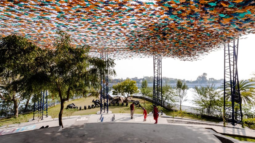 Studio Saar crowns Udaan Park with canopy of colourful birds
